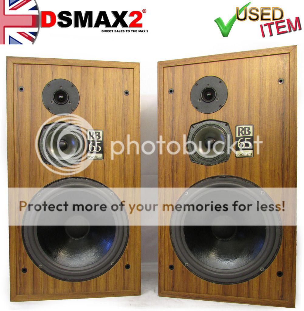 VINTAGE GOODMANS SPEAKERS RB65 LARGE SPEAKERS 12" WOOFER CIRCA 1977 FWO 75 WATTS